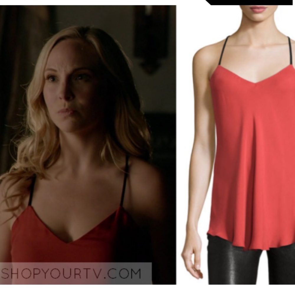 Haute Hippie Red Rose Tank ASO Caroline Forbes